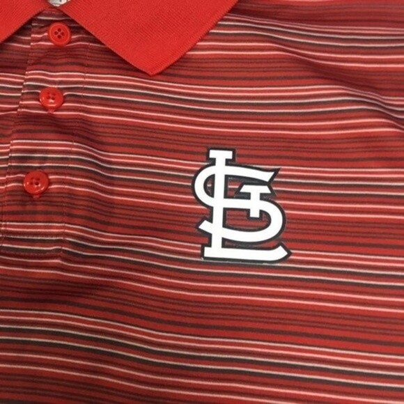 Genuine Merchandise Men's MLB St. Louis Cardinals Perfomance Polo Red Size XL - Picture 4 of 5